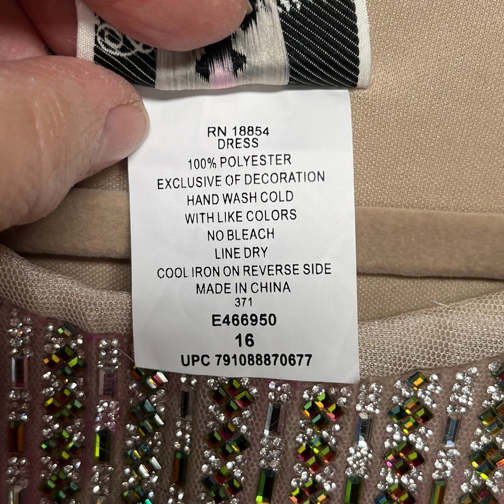 Rare Editions Sequin Halter Neck‎ Party Dress Girls Size 16 Pink Chiffon Skirt - Picture 4 of 11